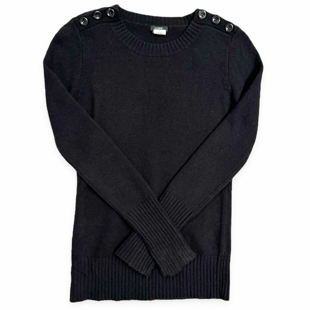 J. Crew | Button Sweater Wool Cashmere Black Size XXS